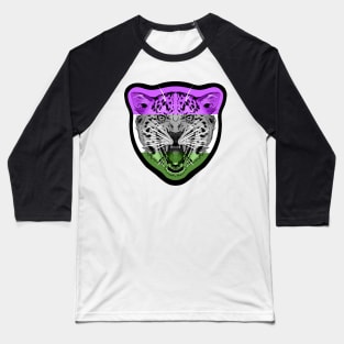 illustrated Jaguar PRIDE series gender queer pride flag Baseball T-Shirt